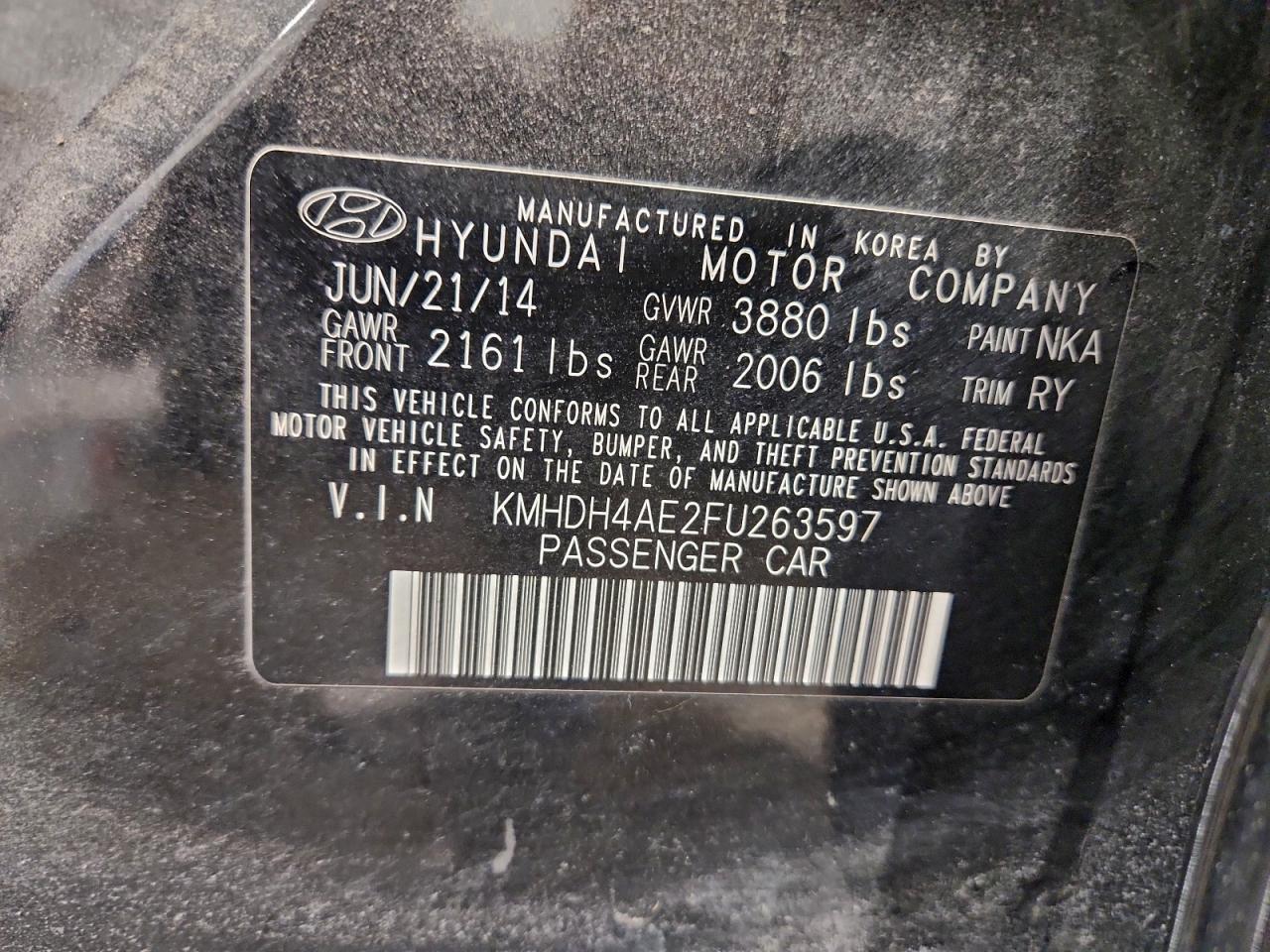 2015 HYUNDAI ELANTRA SE photo 12