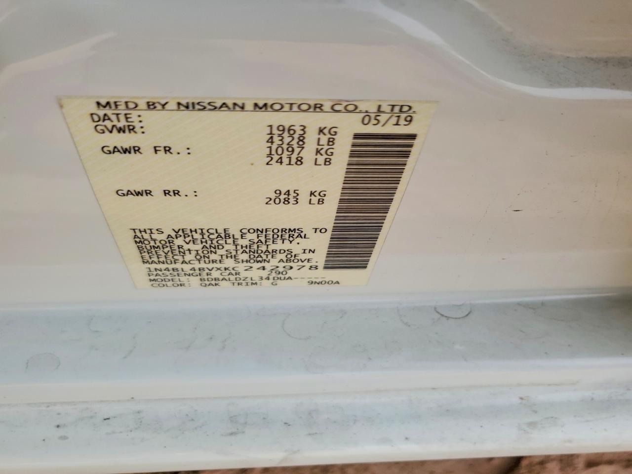 2019 NISSAN ALTIMA S photo 23