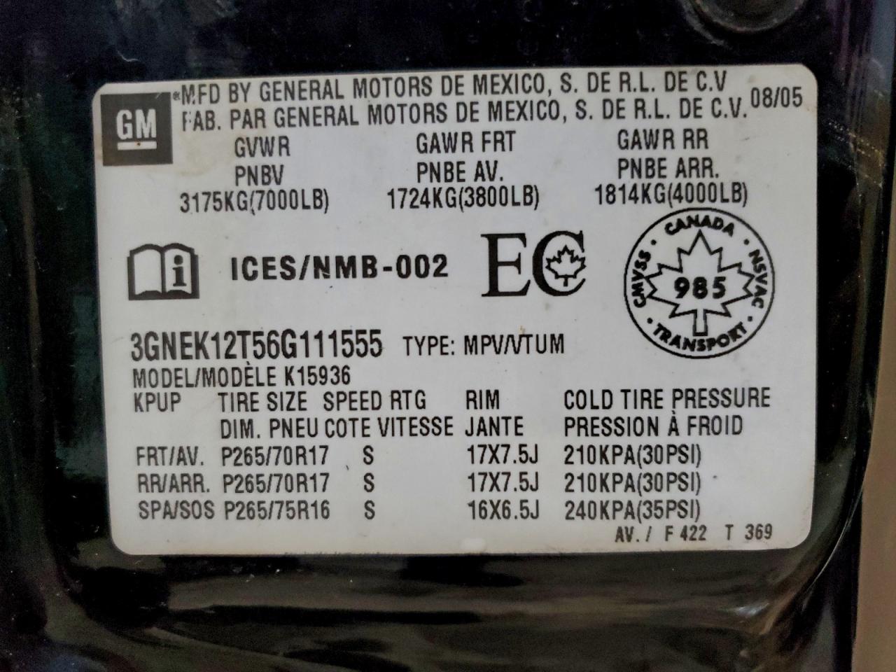 2006 CHEVROLET AVALANCHE K1500 photo 23
