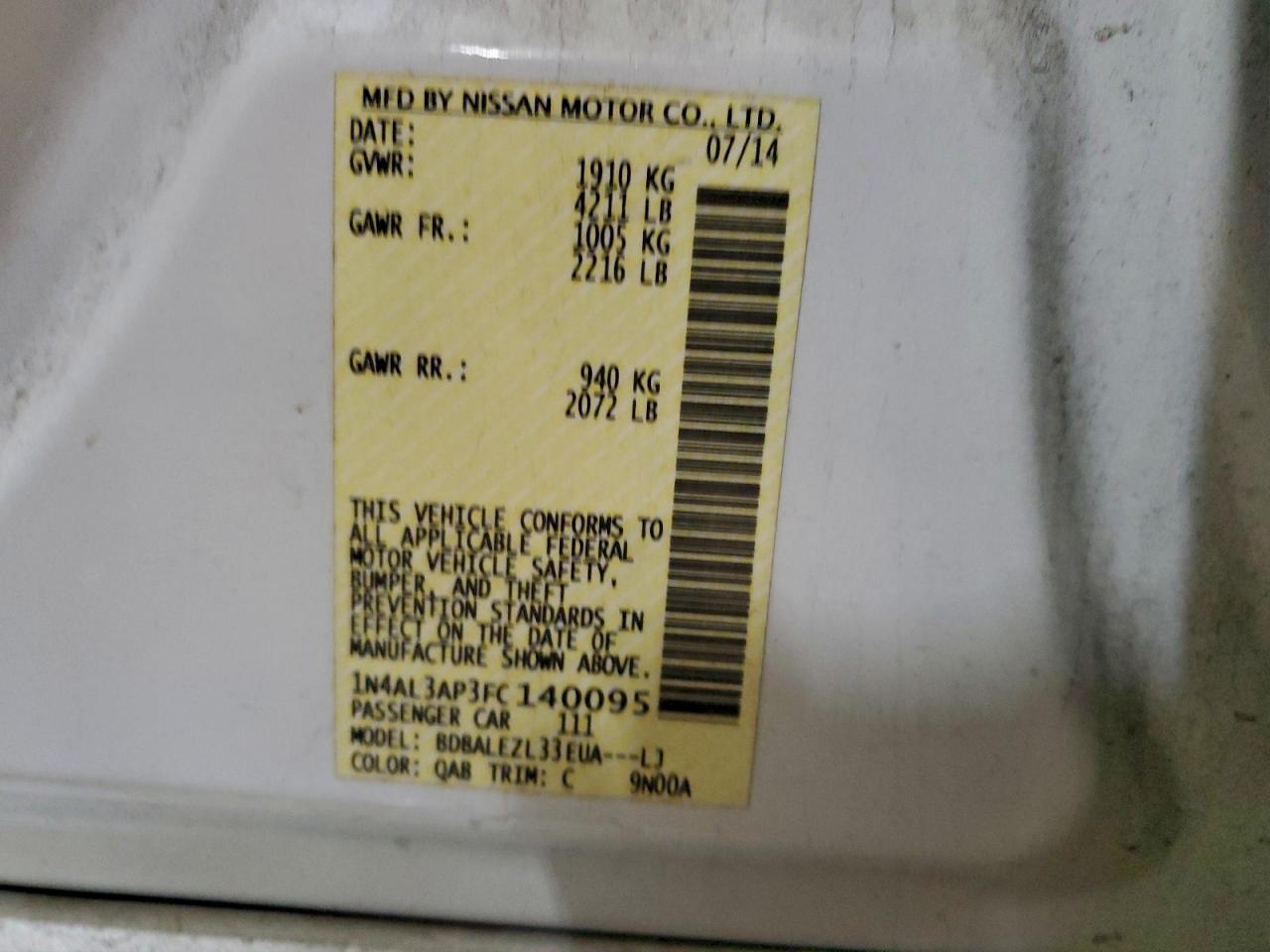 2015 NISSAN ALTIMA 2.5 photo 37