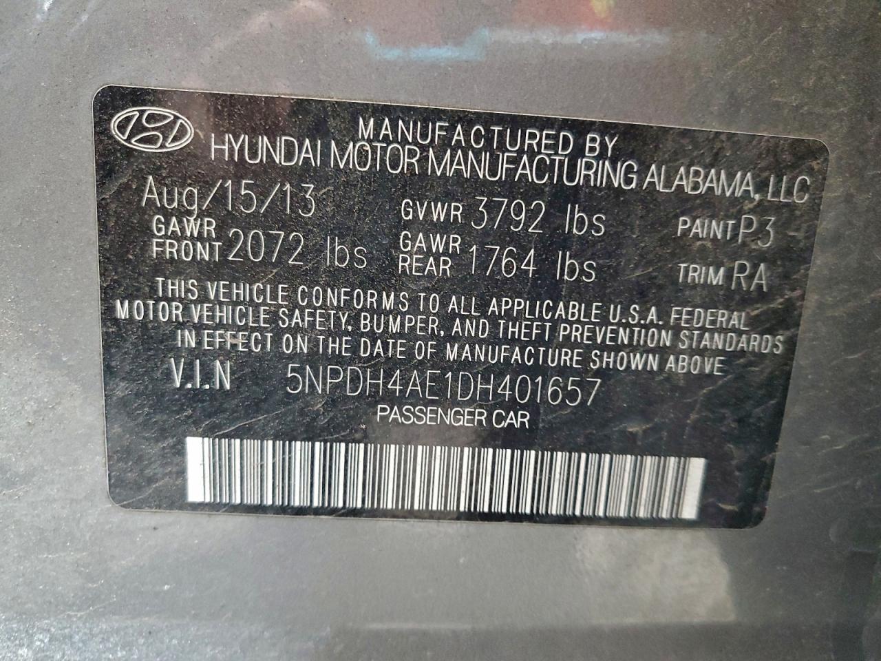 2013 HYUNDAI ELANTRA GLS photo 23