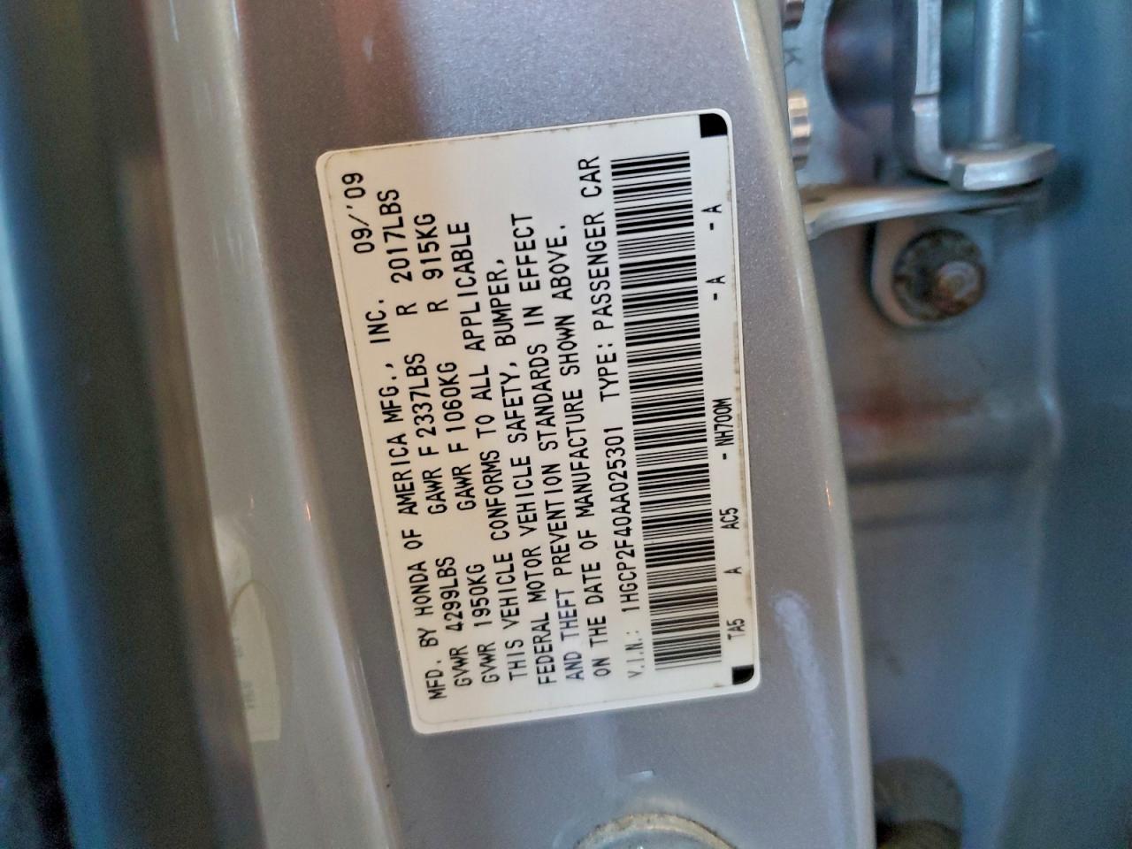 2010 HONDA ACCORD LXP photo 13