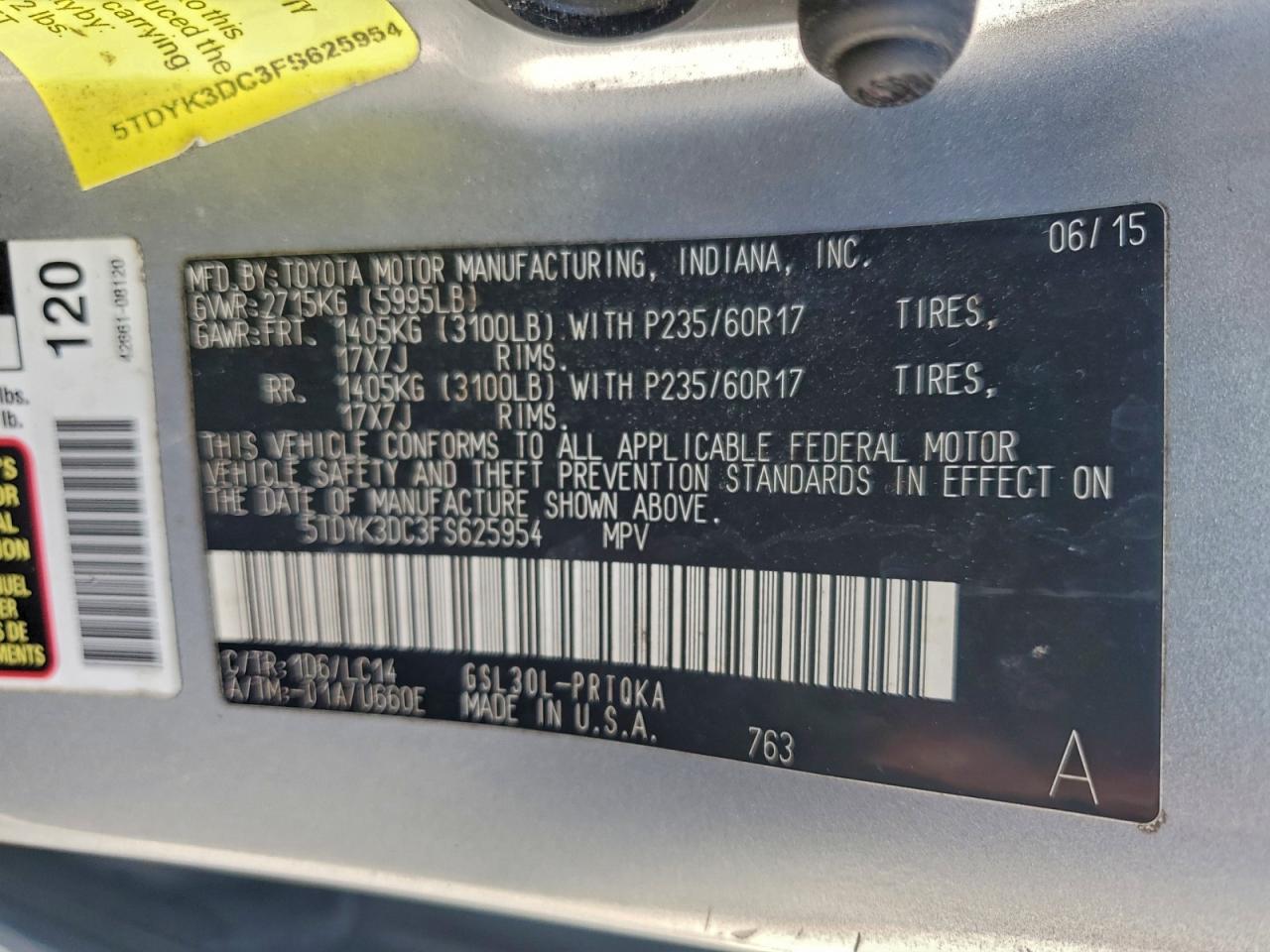 2015 TOYOTA SIENNA XLE photo 49