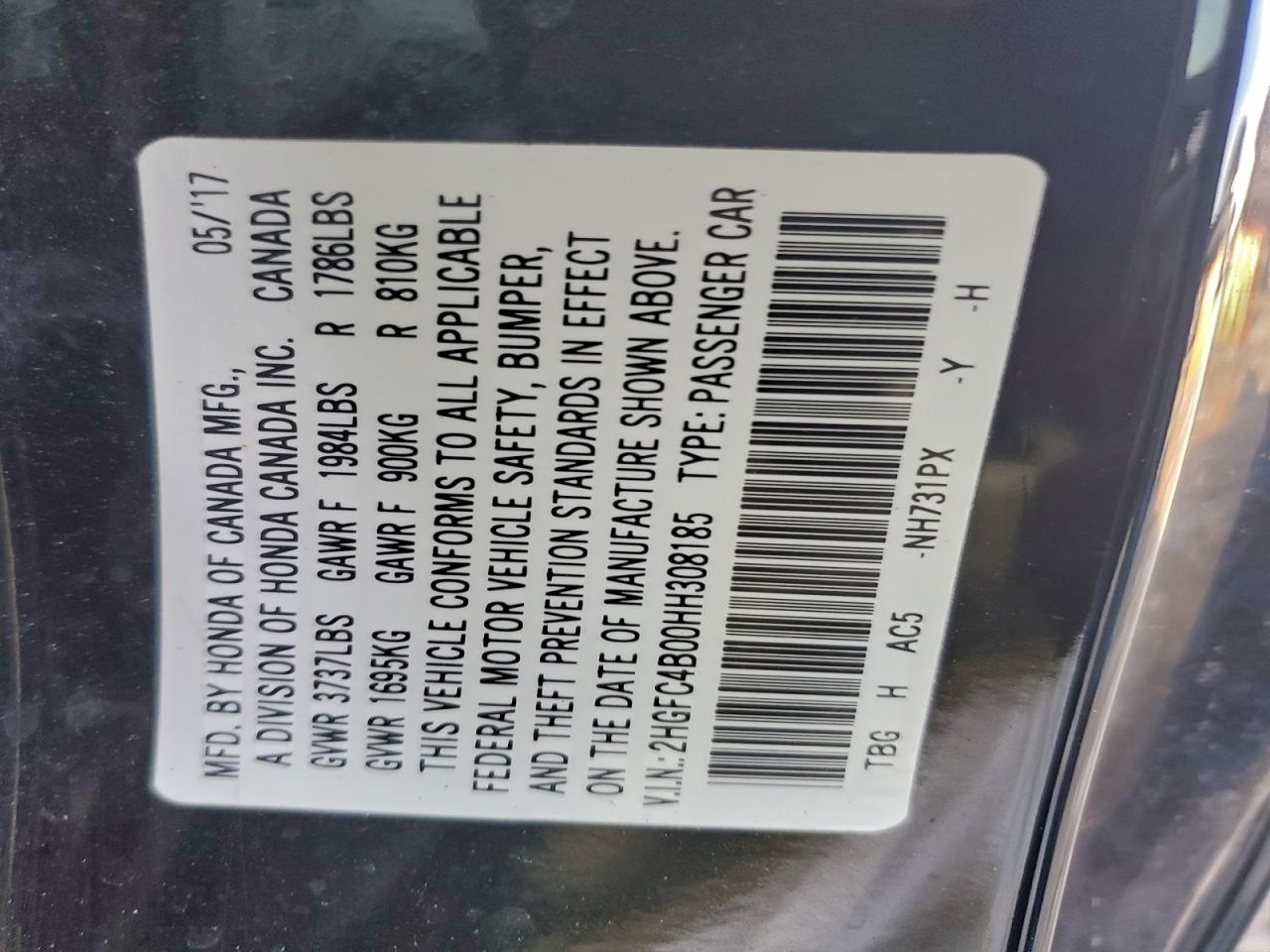 2017 HONDA CIVIC LX photo 12