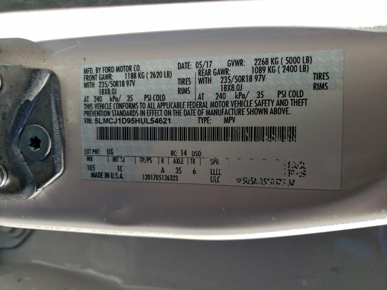 2017 LINCOLN MKC PREMIERE photo 27