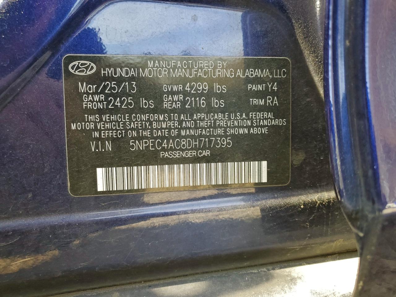 2013 HYUNDAI SONATA SE photo 12