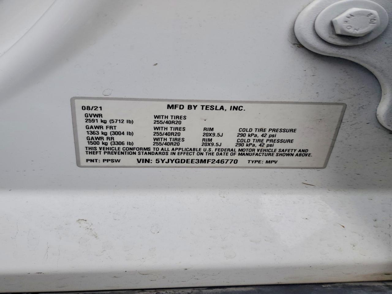 2021 TESLA MODEL Y photo 13