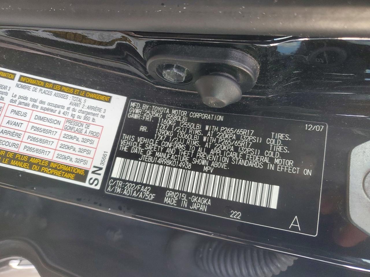 2008 TOYOTA 4RUNNER SR5 photo 37