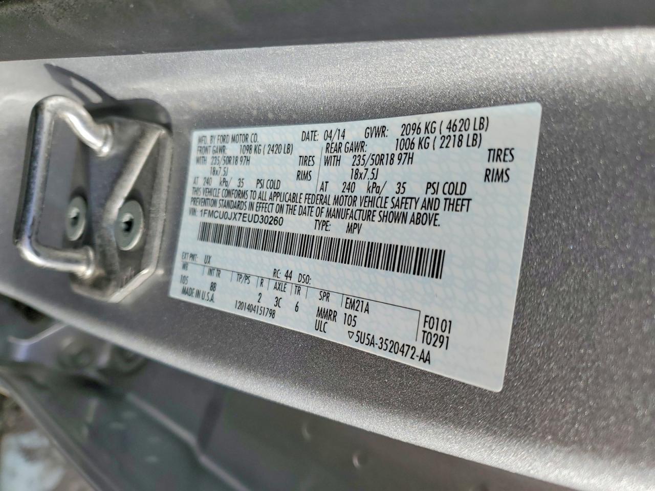 2014 FORD ESCAPE TITANIUM photo 13