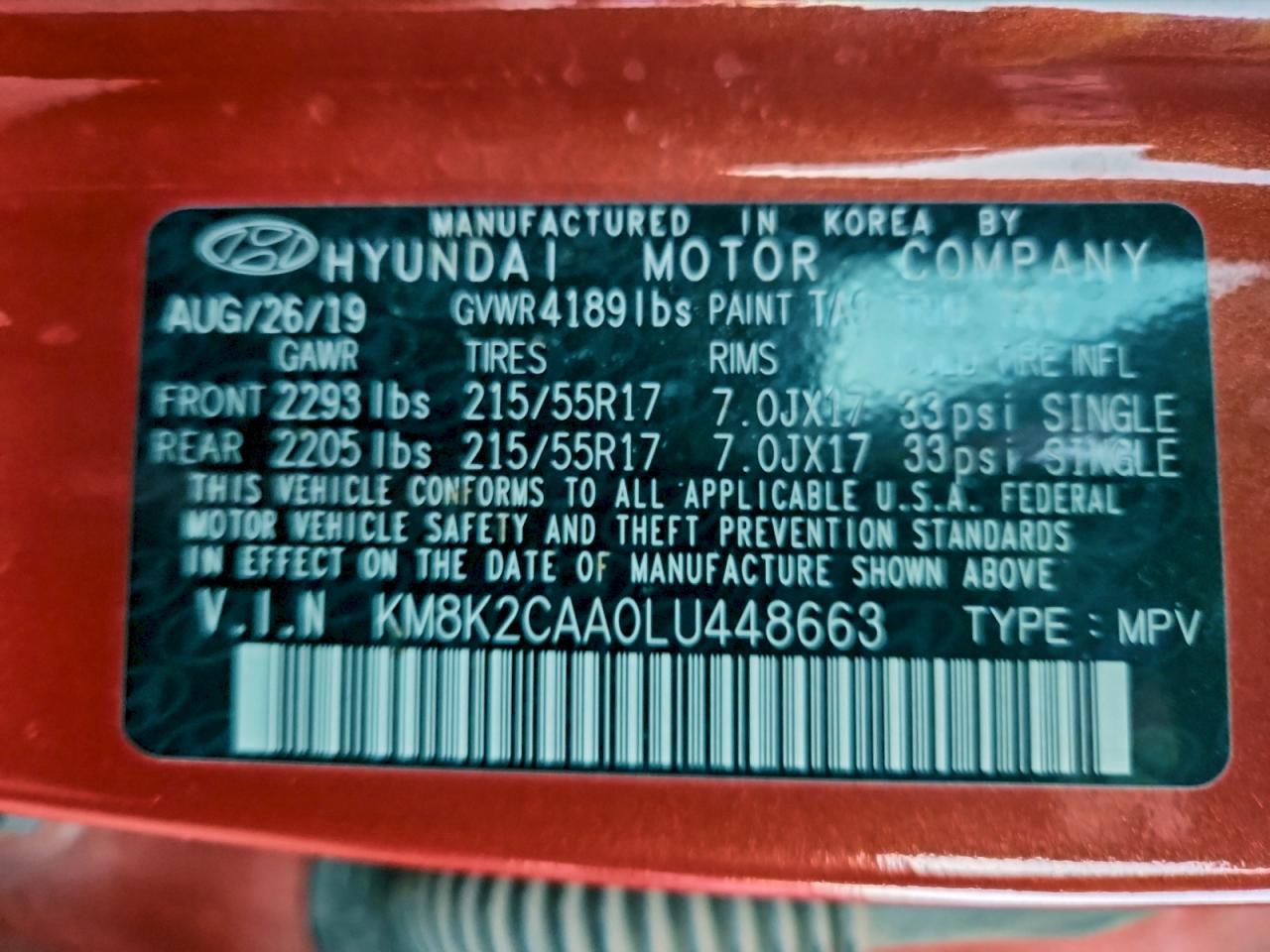 2020 HYUNDAI KONA SEL photo 12