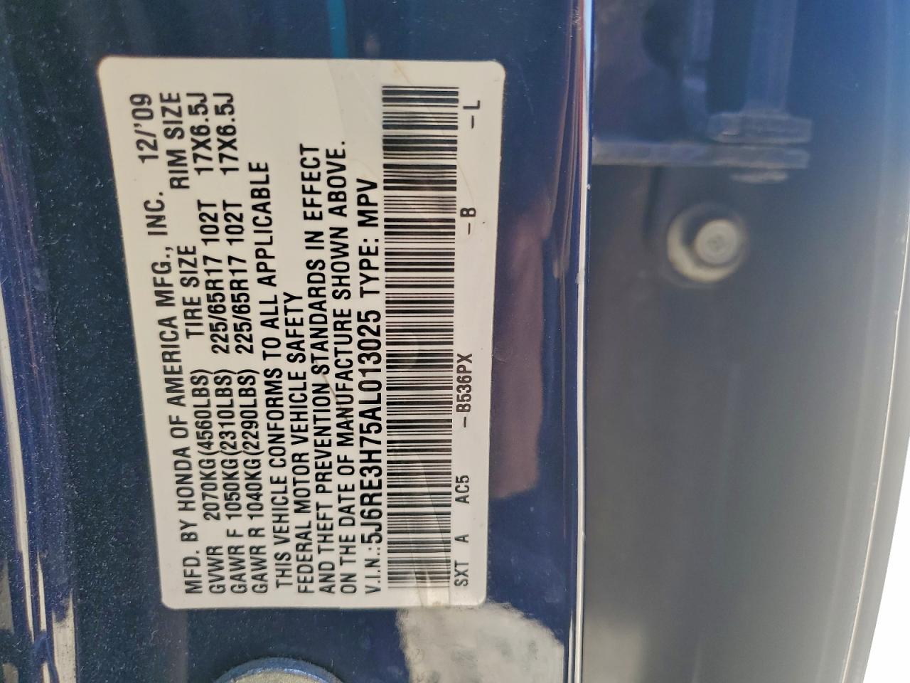 2010 HONDA CR-V EXL photo 25
