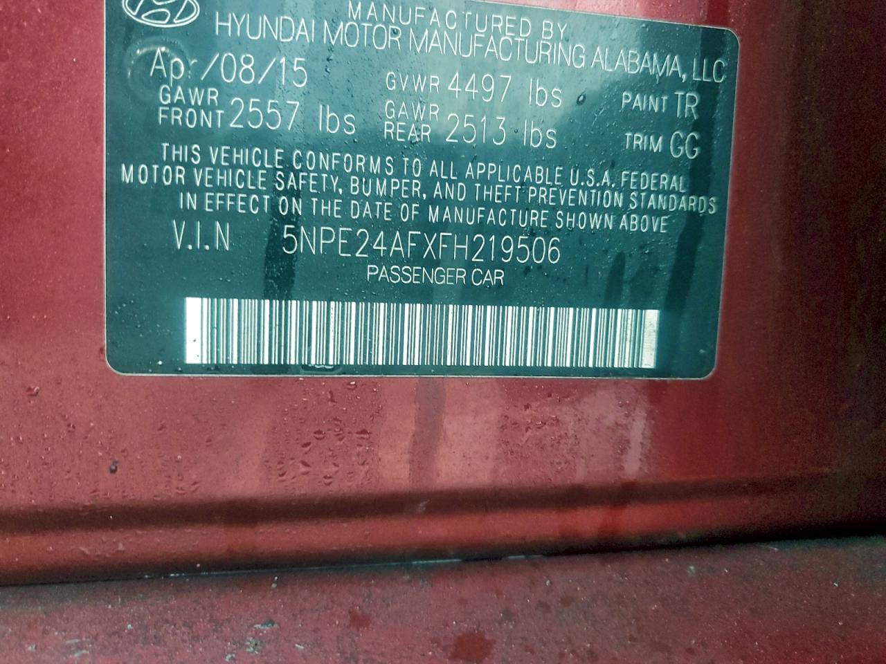 2015 HYUNDAI SONATA SE photo 34