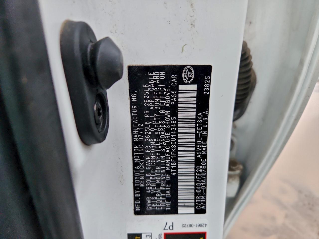 2012 TOYOTA CAMRY BASE photo 34