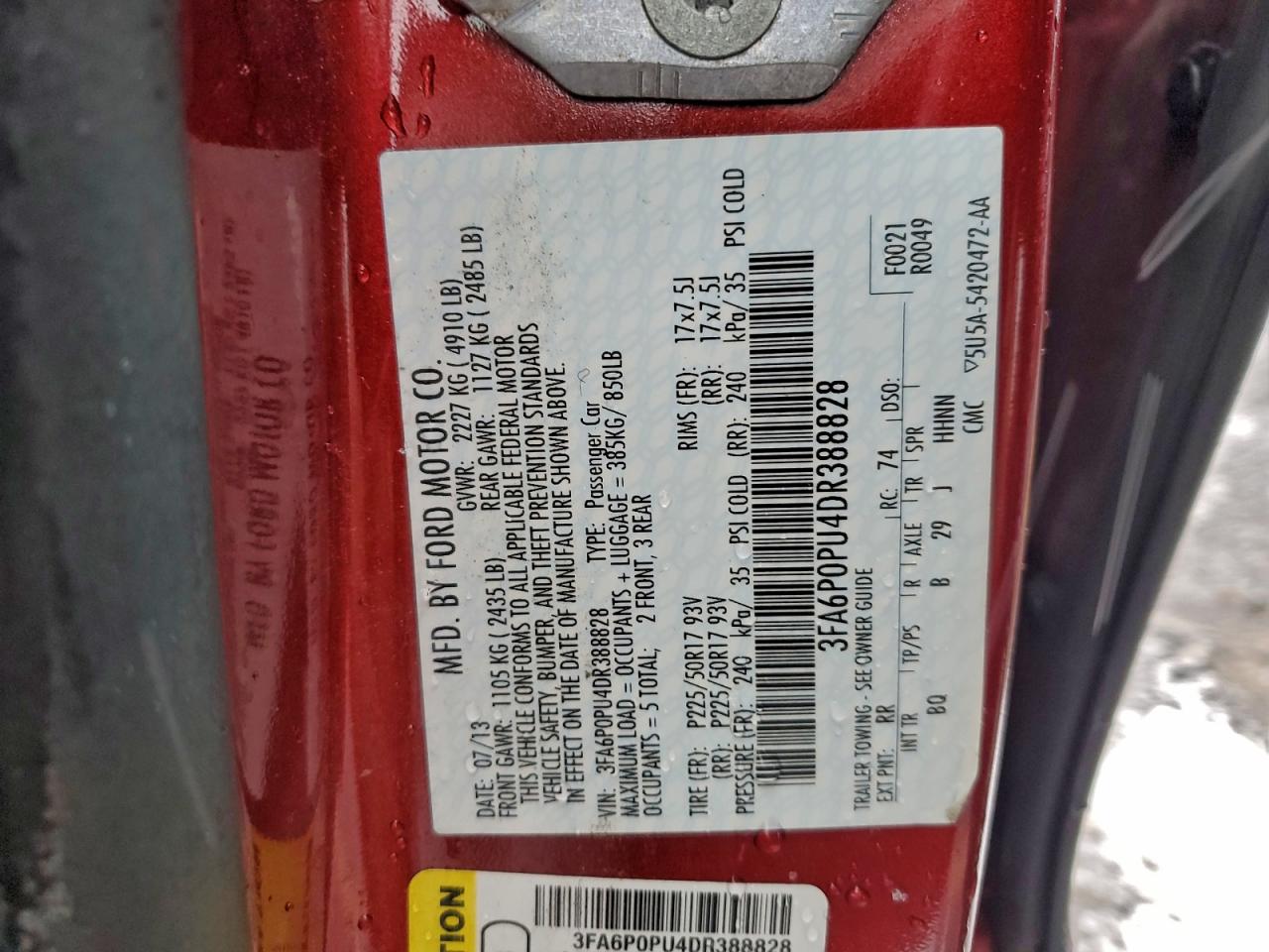 2013 FORD FUSION SE PHEV photo 12