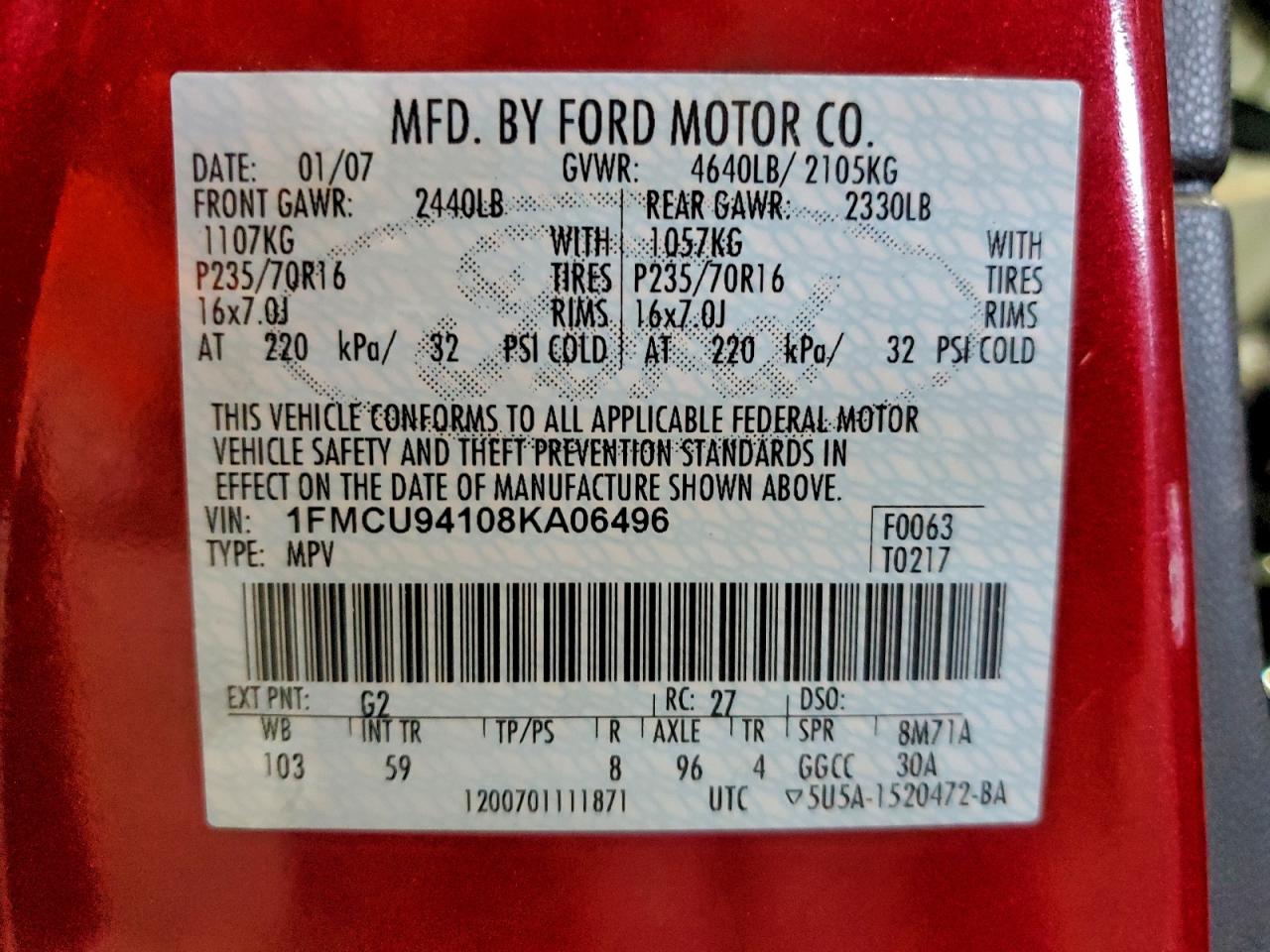 2008 FORD ESCAPE LIMITED photo 14