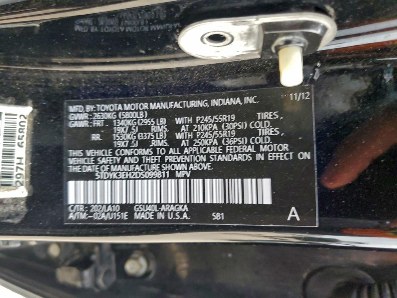 2013 TOYOTA HIGHLANDER LIMITED photo 14