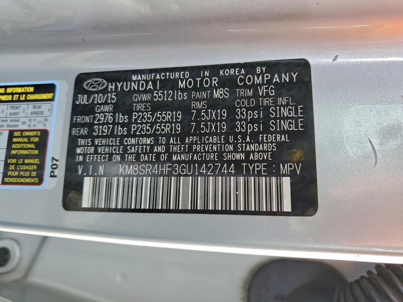 2016 HYUNDAI SANTA FE SE ULTIMATE photo 25