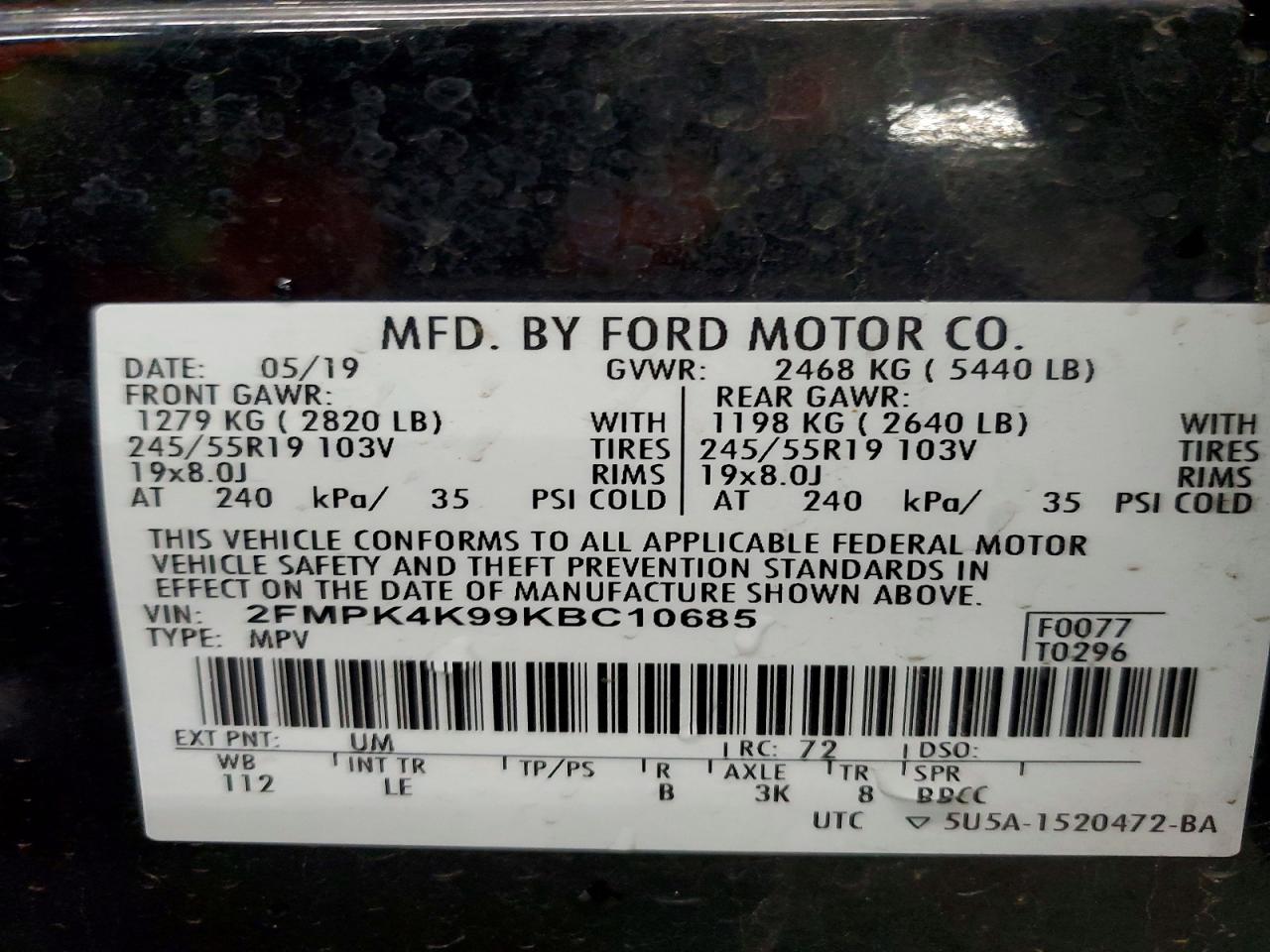 2019 FORD EDGE TITANIUM photo 14