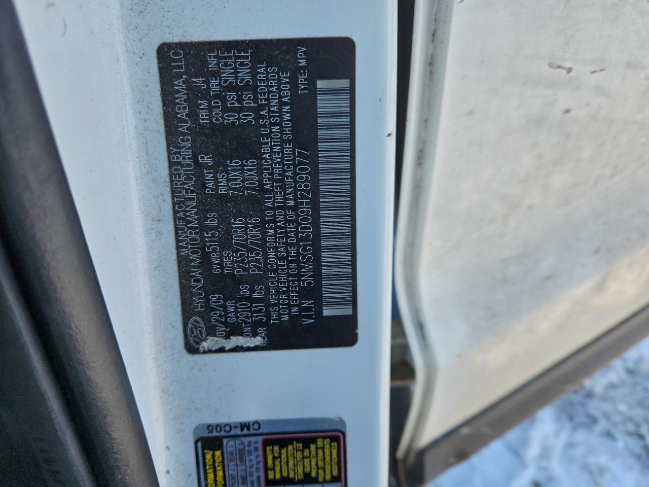 2009 HYUNDAI SANTA FE GLS photo 34