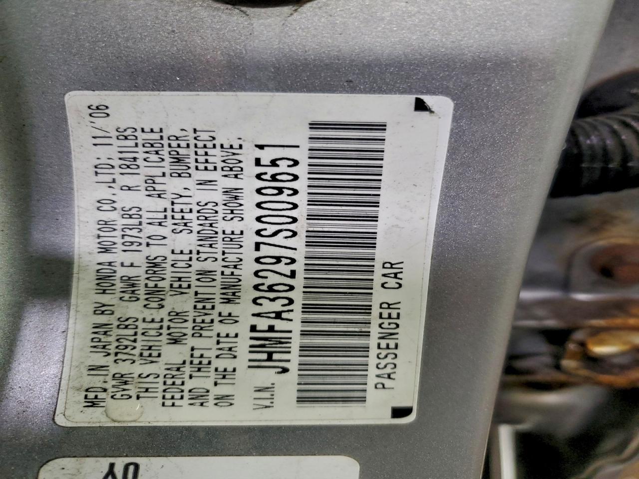 2007 HONDA CIVIC HYBRID photo 12