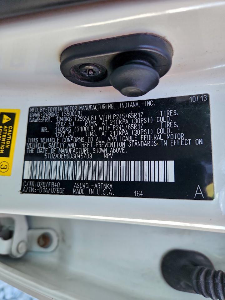2013 TOYOTA HIGHLANDER BASE photo 14