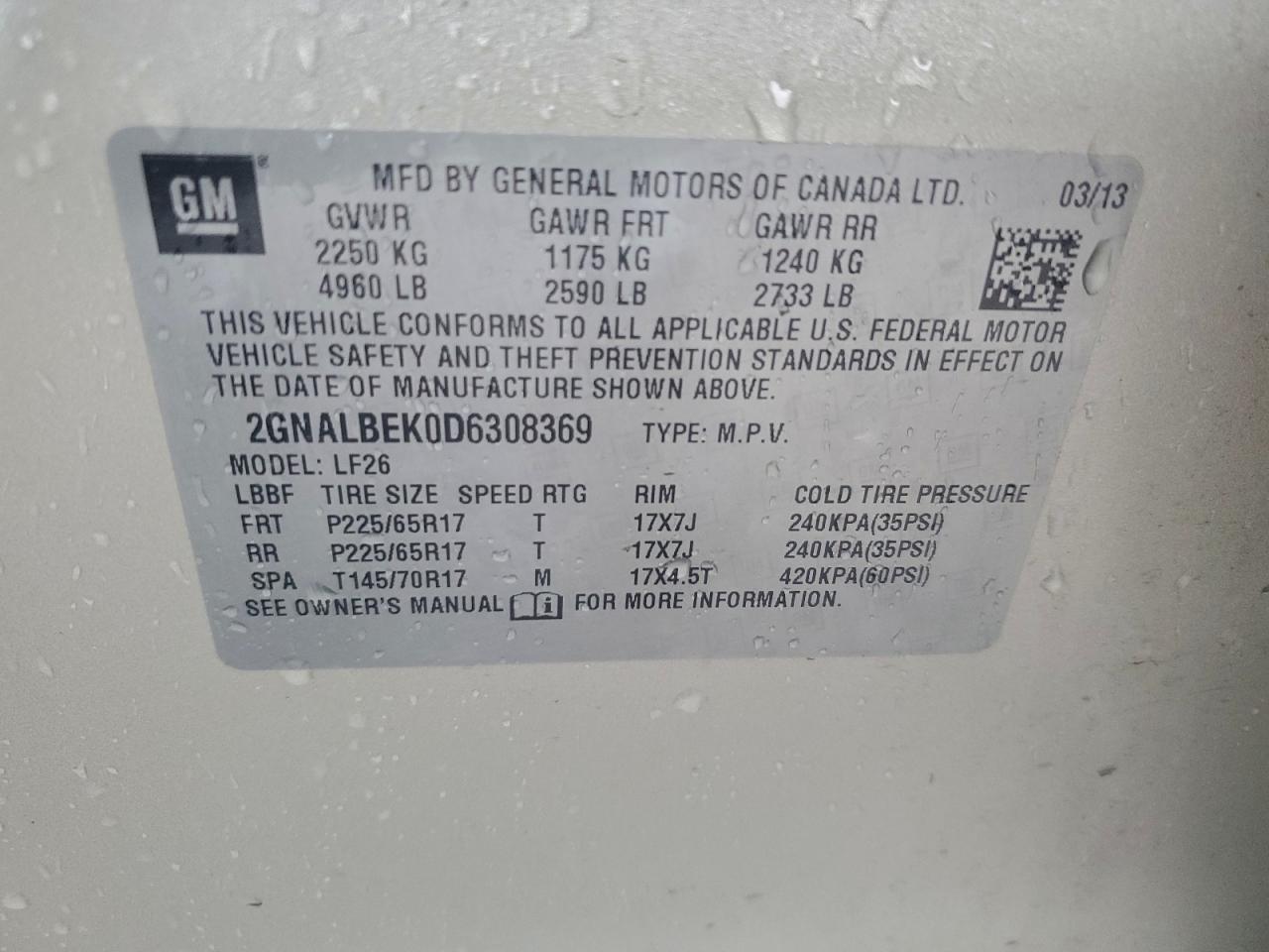 2013 CHEVROLET EQUINOX LS photo 13