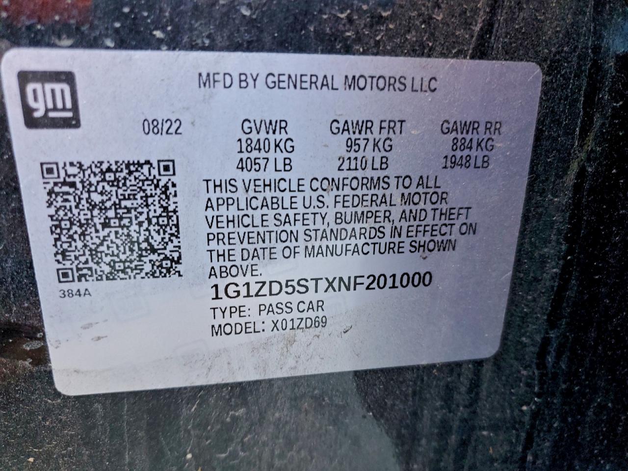 2022 CHEVROLET MALIBU LT photo 12