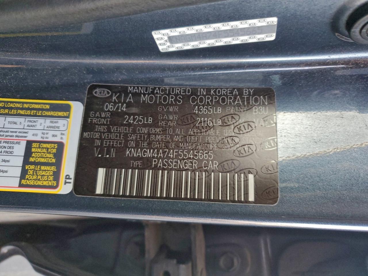 2015 KIA OPTIMA LX photo 45