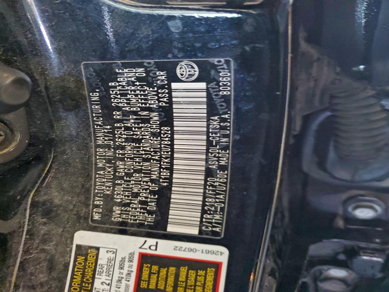 2014 TOYOTA CAMRY L photo 34