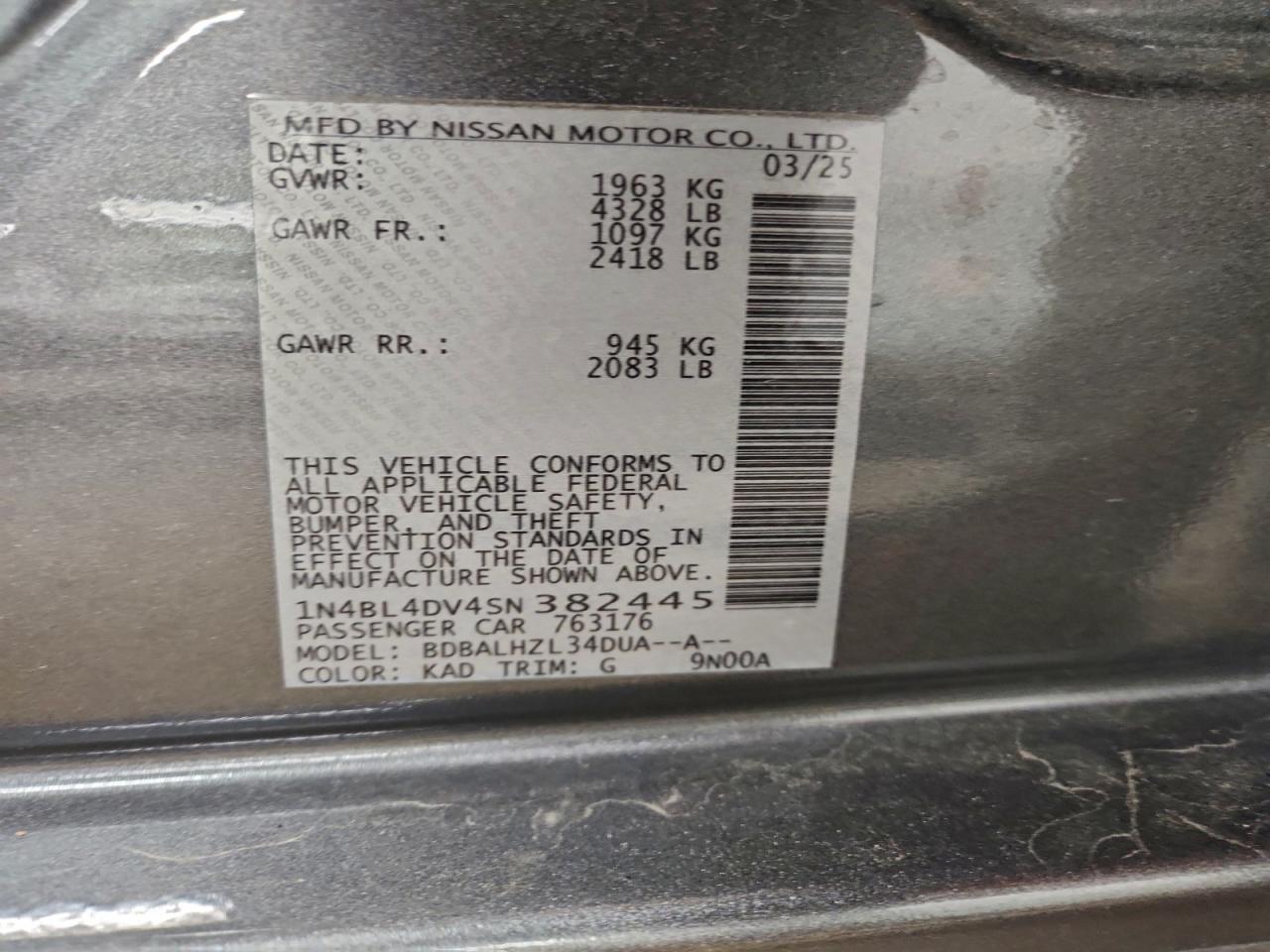 2025 NISSAN ALTIMA SV photo 13