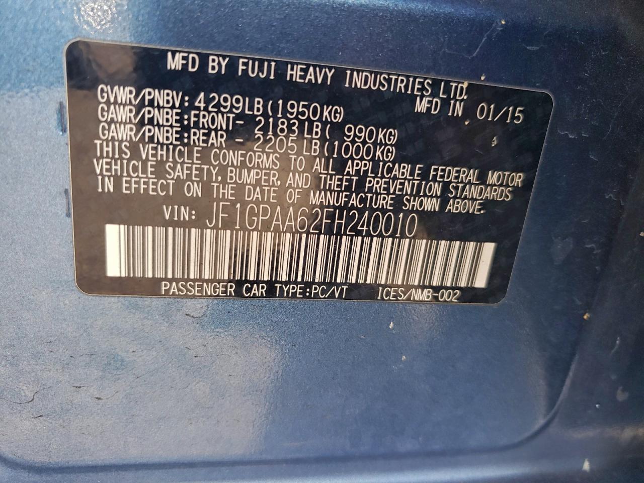 2015 SUBARU IMPREZA photo 25