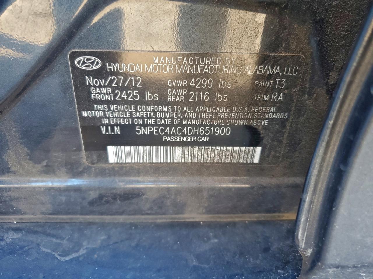 2013 HYUNDAI SONATA SE photo 34