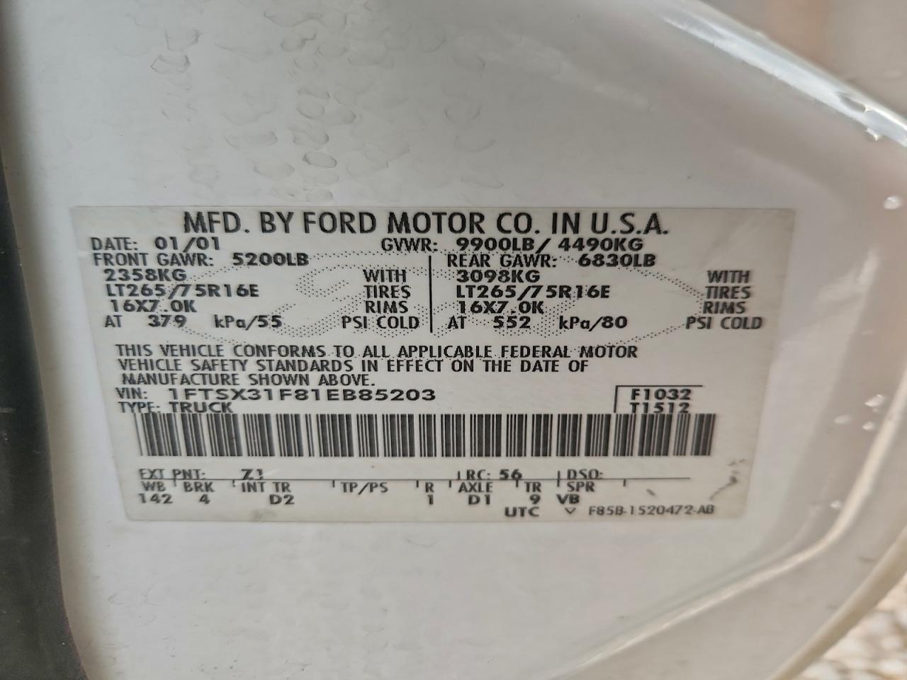2001 FORD F350 SRW SUPER DUTY photo 12