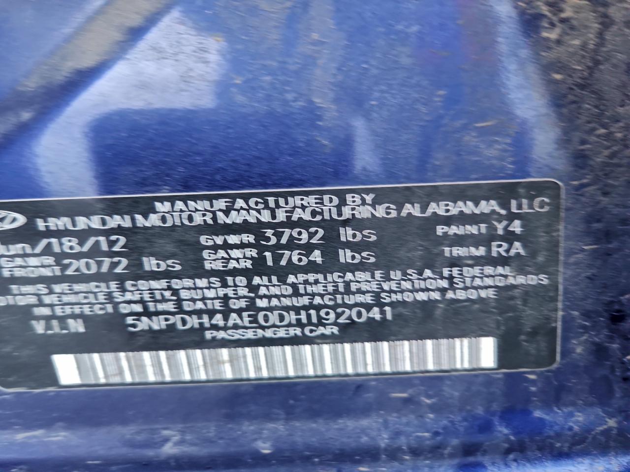 2013 HYUNDAI ELANTRA GLS photo 23