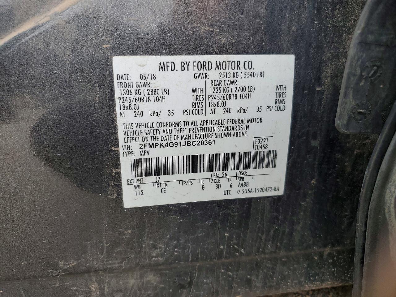 2018 FORD EDGE SE photo 14