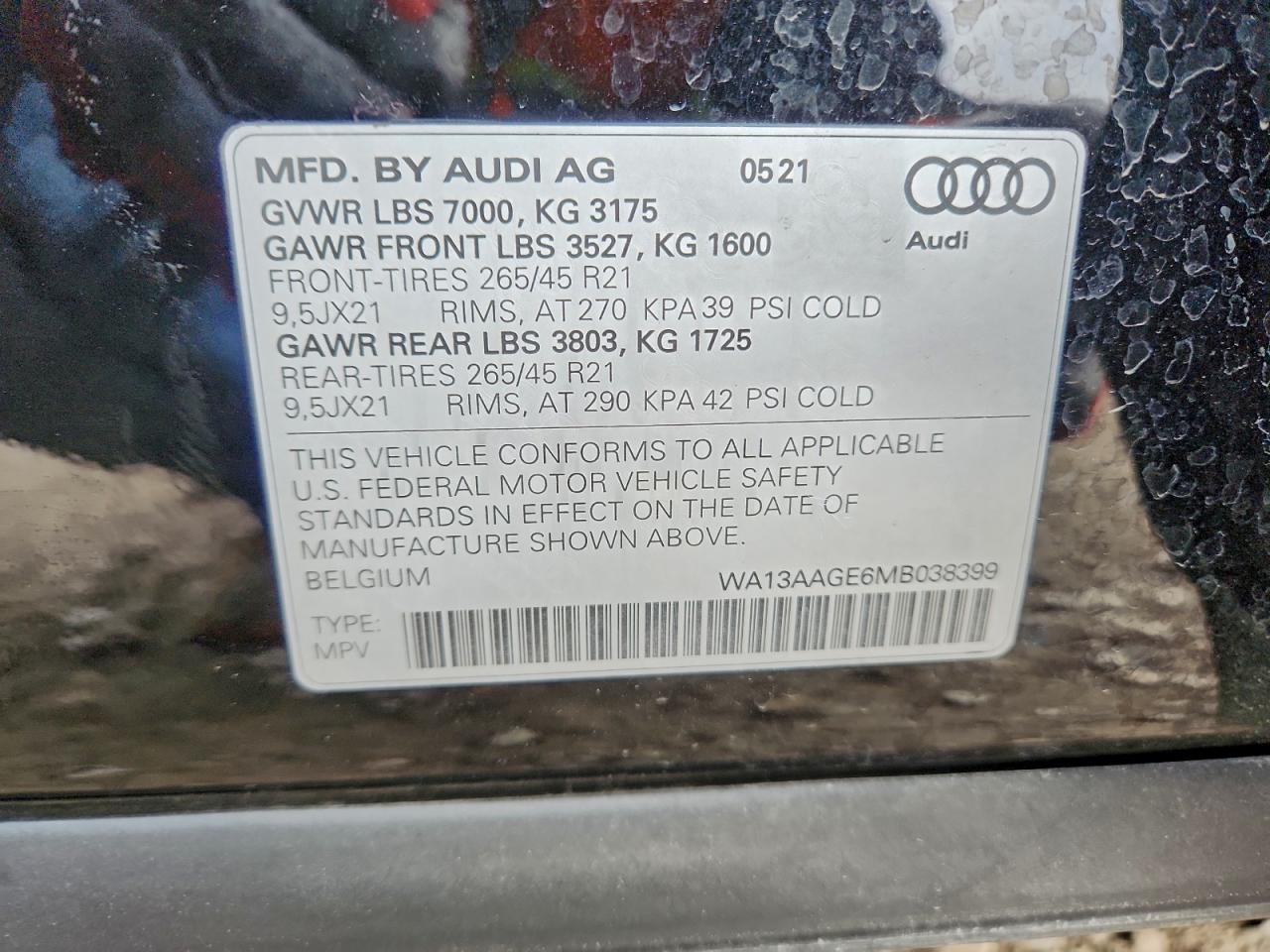 2021 AUDI E-TRON SPORTBACK PRESTIGE photo 13