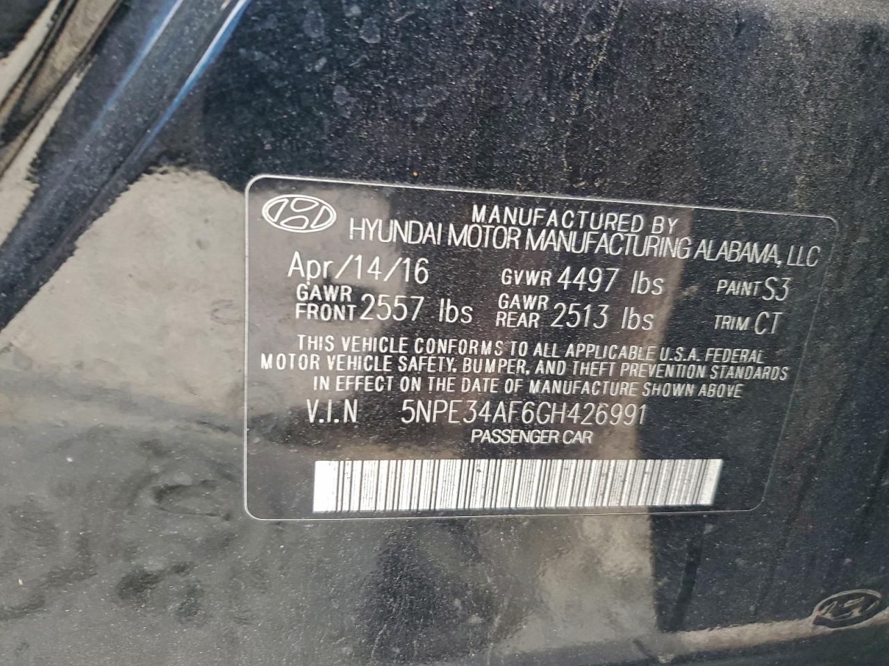 2016 HYUNDAI SONATA SPORT photo 34