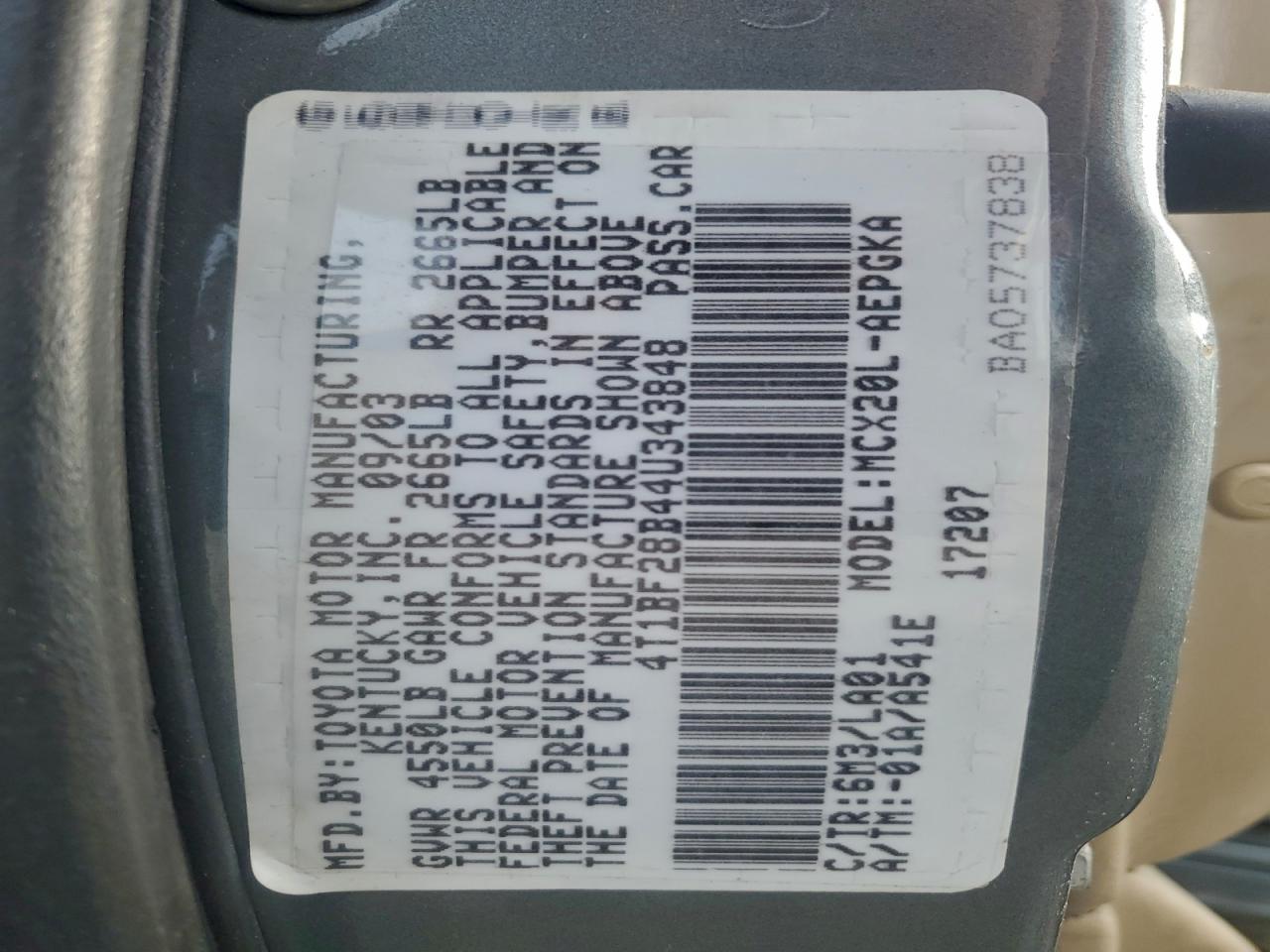 2004 TOYOTA AVALON XL photo 23