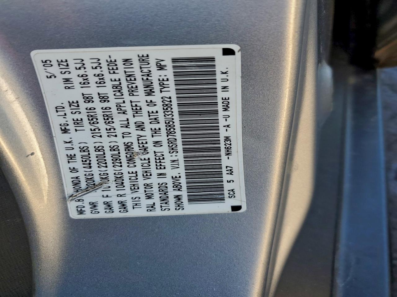 2005 HONDA CR-V LX photo 13