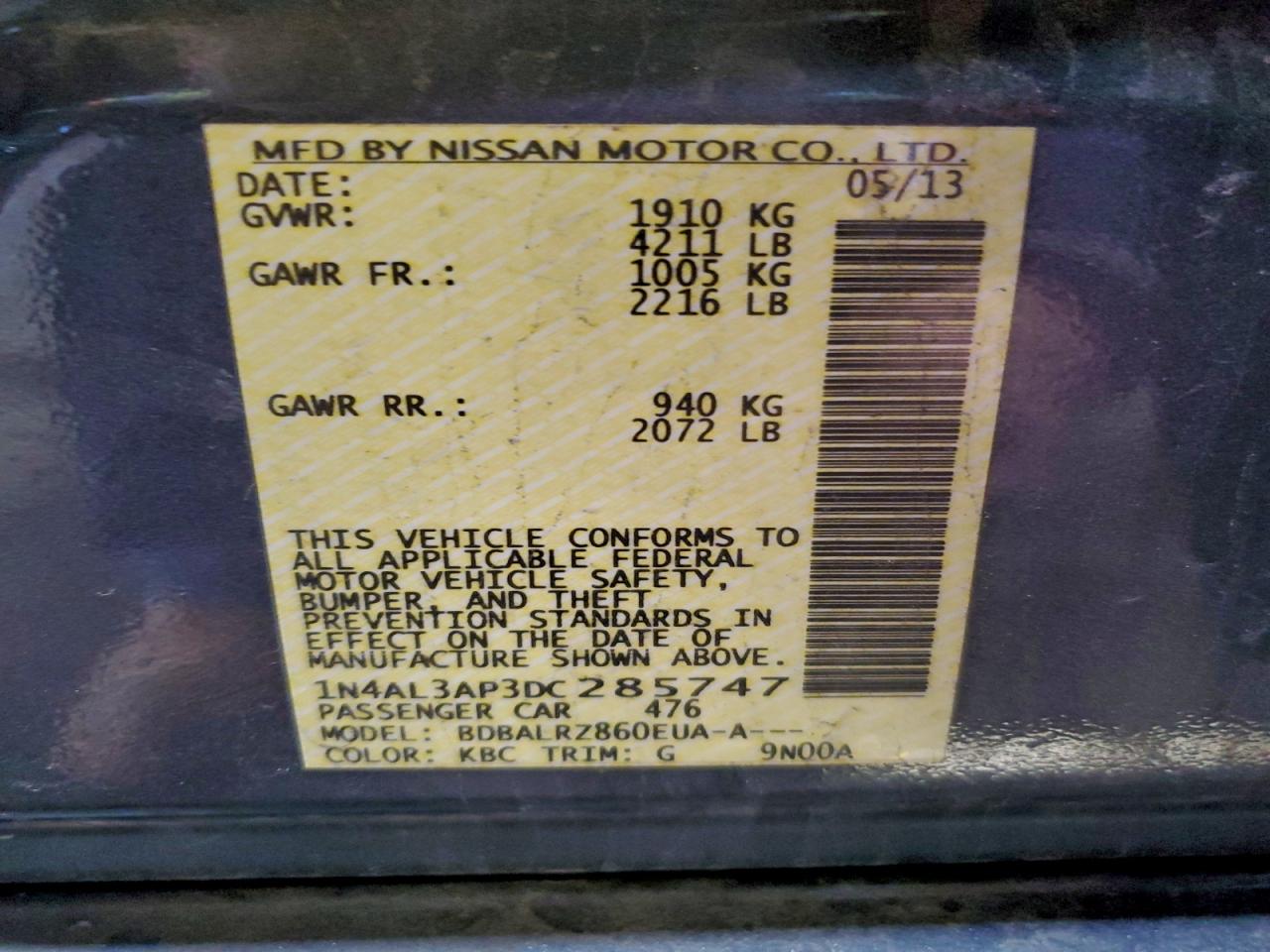 2013 NISSAN ALTIMA 2.5 photo 23