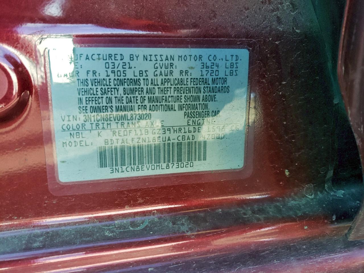 2021 NISSAN VERSA SV photo 13
