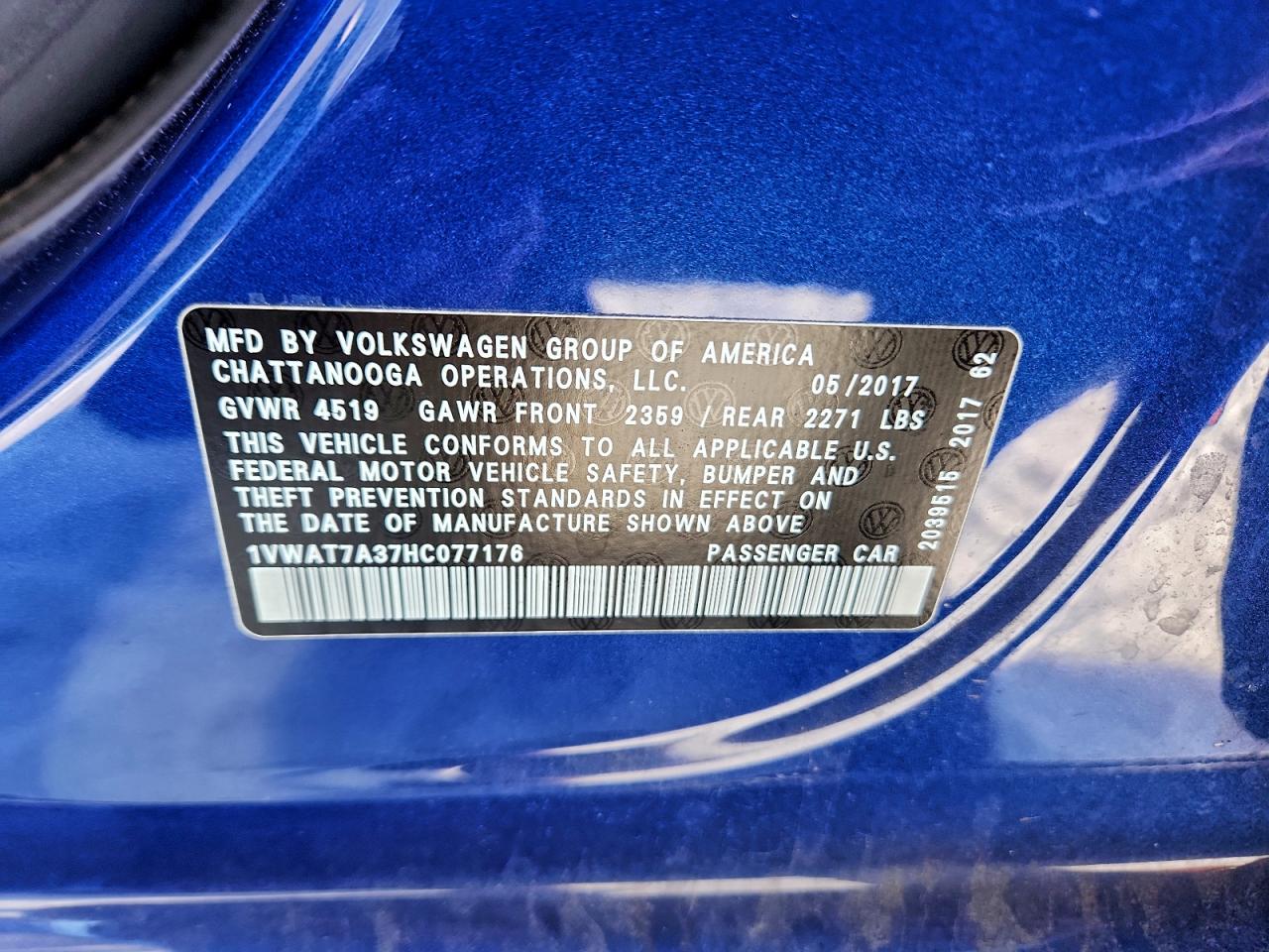 2017 VOLKSWAGEN PASSAT S photo 23