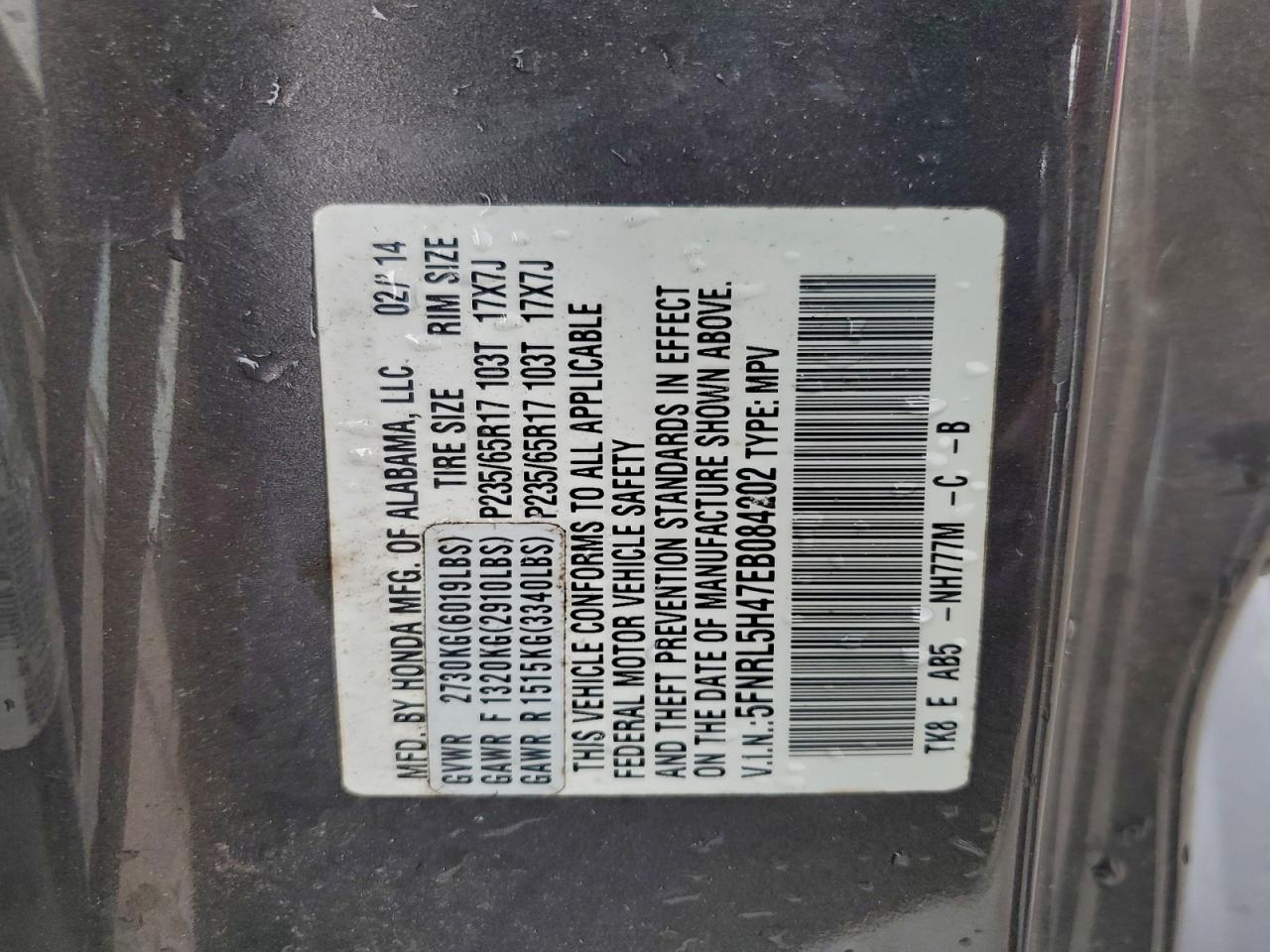 2014 HONDA ODYSSEY EX photo 13