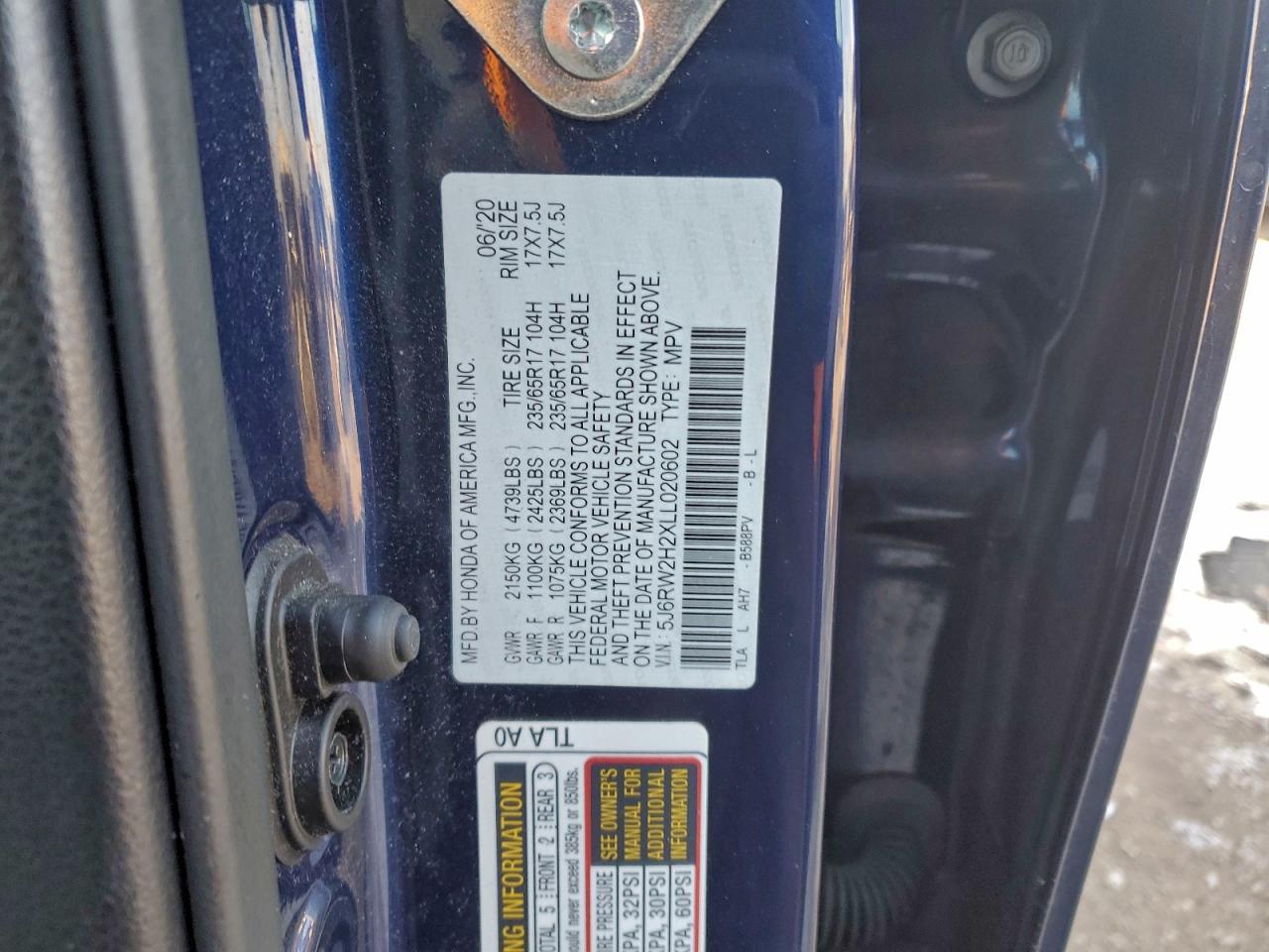 2020 HONDA CR-V LX photo 34