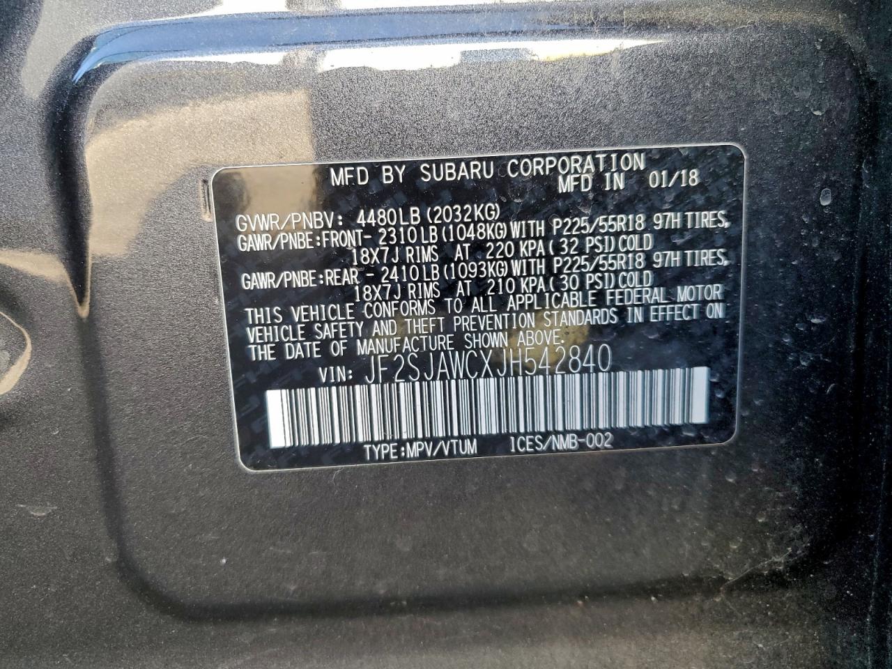 2018 SUBARU FORESTER 2.5I TOURING photo 34