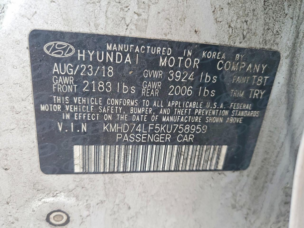 2019 HYUNDAI ELANTRA SE photo 23