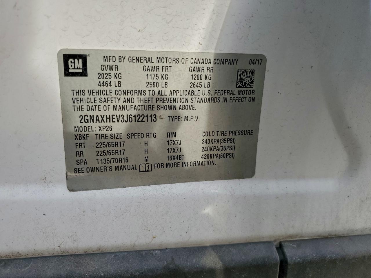 2018 CHEVROLET EQUINOX LS photo 13