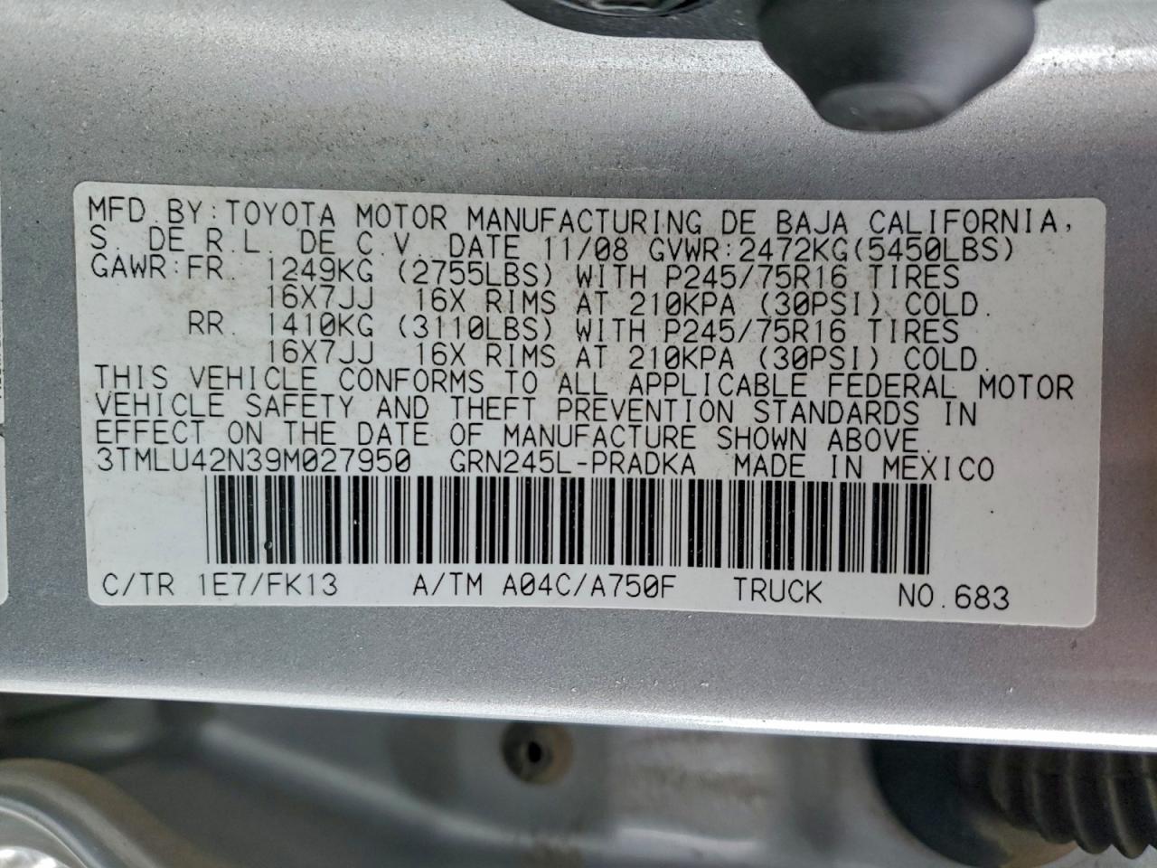 2009 TOYOTA TACOMA DOUBLE CAB photo 13
