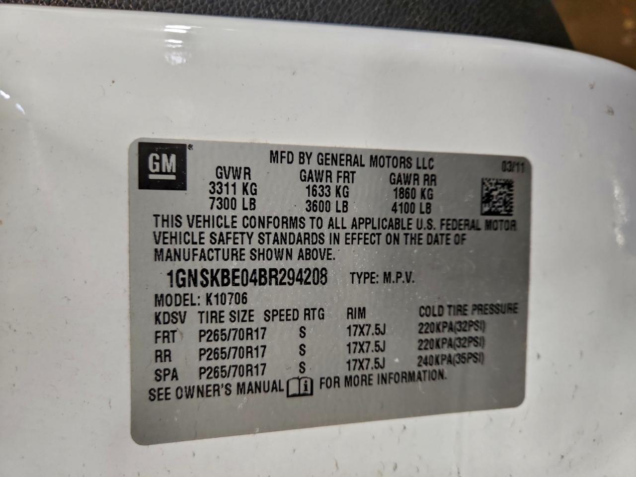 2011 CHEVROLET TAHOE K1500 LT photo 12