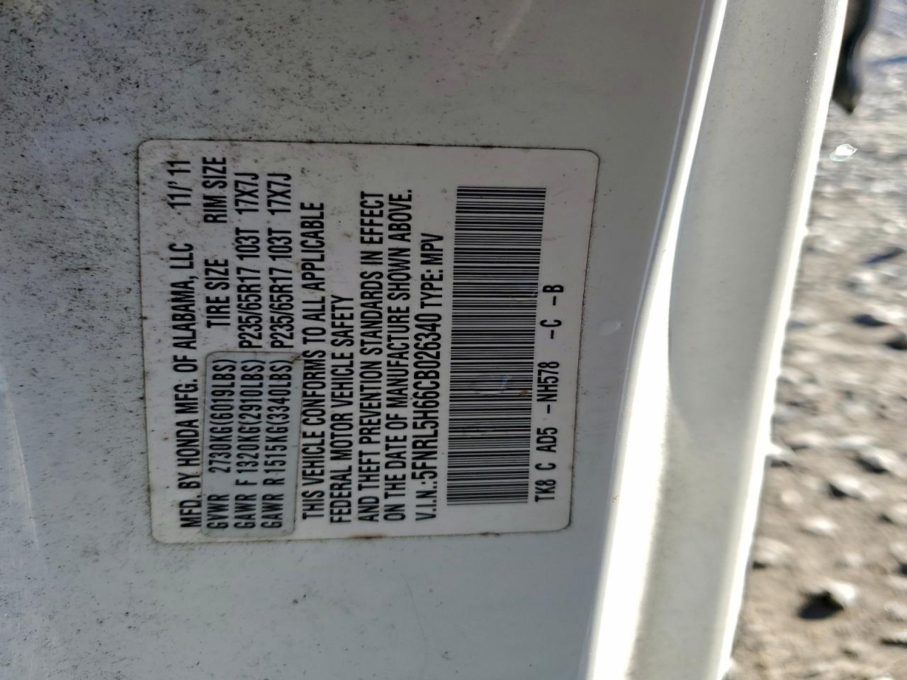 2012 HONDA ODYSSEY EXL photo 13